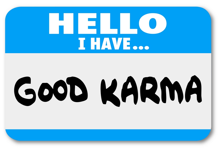 Good Karma Name Tag Sticker Luck Fate Meet Person Introduction